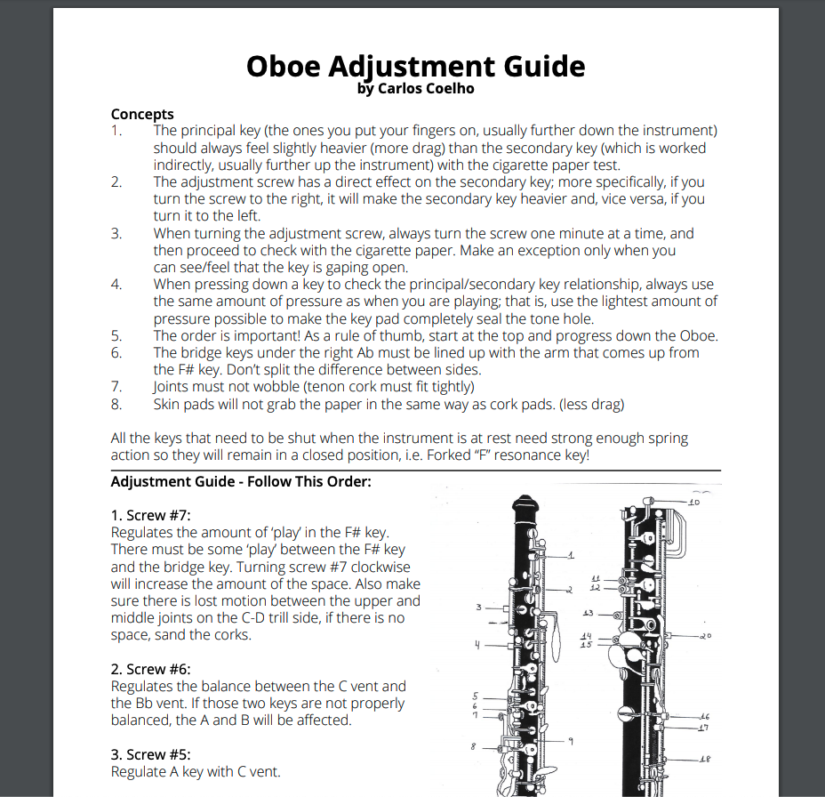 Oboe Adjustment Guide